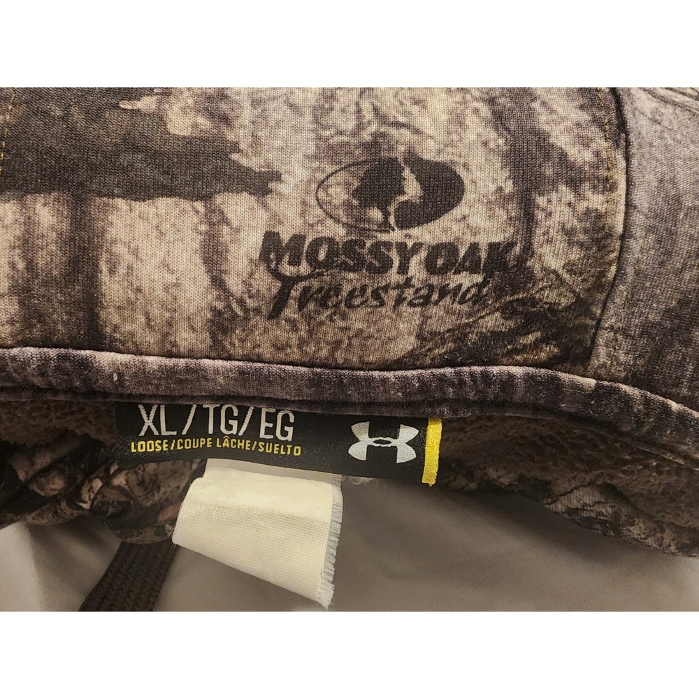 Under Armour Storm Hoodie Mens XL Brown Mossy Oak Camo Logo Pullover Sweatshirt - Picture 9 of 9
